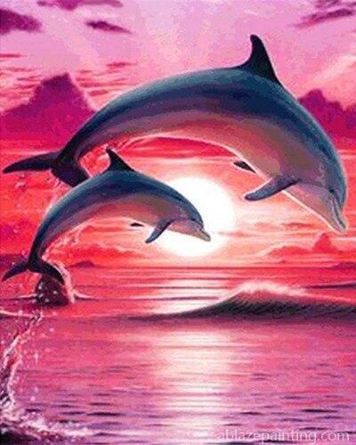 Dolphins Show At Sunset Paint By Numbers.jpg