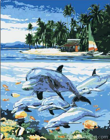 Dolphins Underwater Paint By Numbers.jpg
