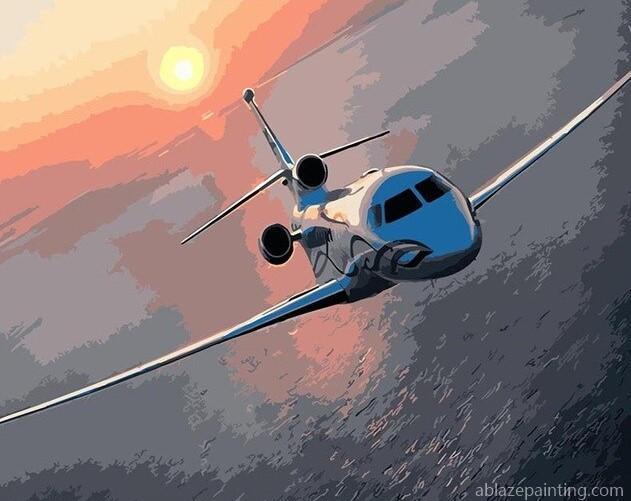 Plane At Sunset Paint By Numbers.jpg