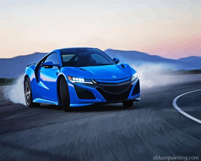 Blue Acura Nsx Drifting Paint By Numbers.jpg