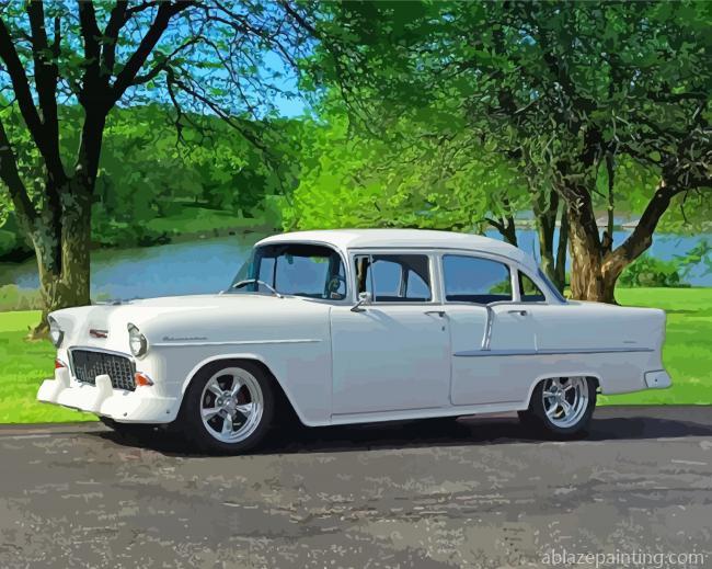 White 1955 Chevy Four Door Paint By Numbers.jpg