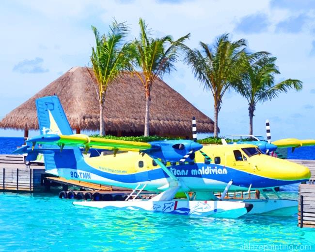 Seaplane At The Maldives Aircraft Paint By Numbers.jpg