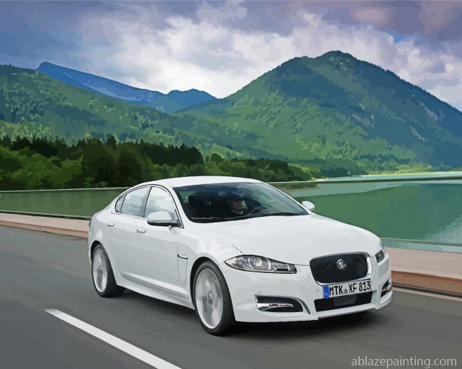 White Jaguar Xf Paint By Numbers.jpg