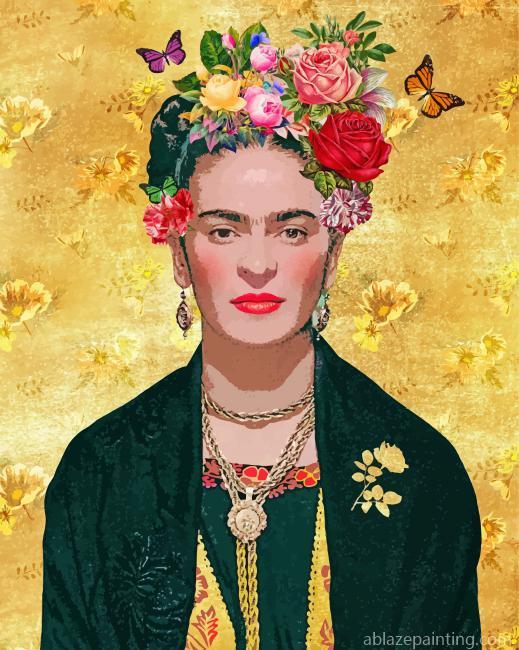 Frida With Flowers And Butterflies Paint By Numbers.jpg