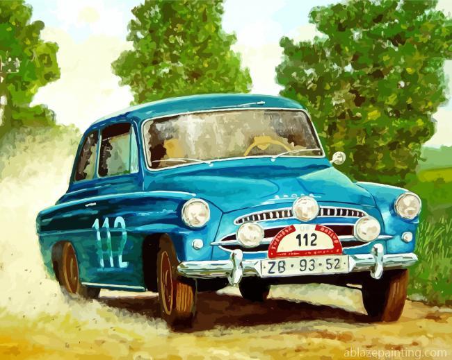 Vintage Blue Skoda Car Paint By Numbers.jpg
