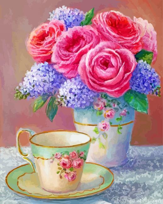 Vintage Flowers Vase And Cup Paint By Numbers.jpg