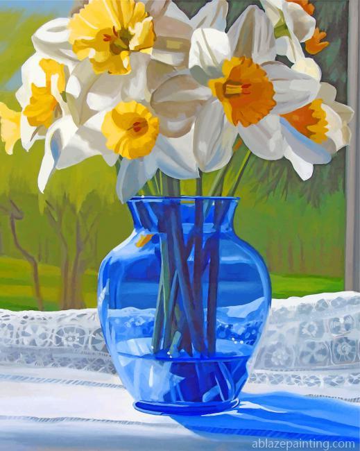 Blue Glass Vase With Flowers Paint By Numbers.jpg