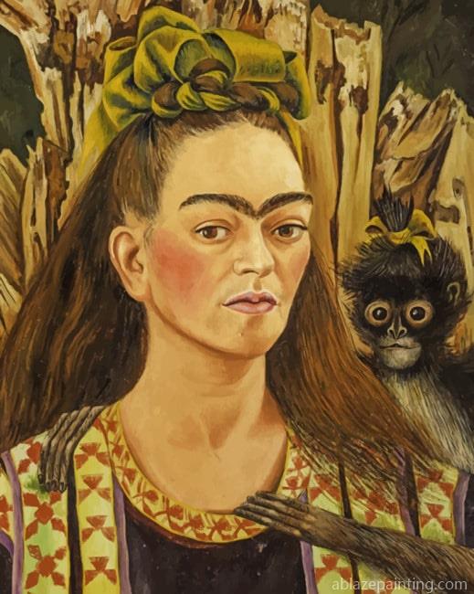 Frida Kahlo With Monkey Famous Paint By Numbers.jpg