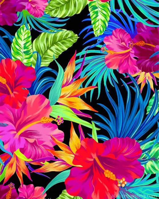 Tropical Flowers And Plants Paint By Numbers.jpg