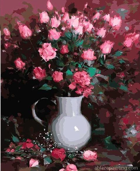 Pink Roses In Vase Paint By Numbers.jpg