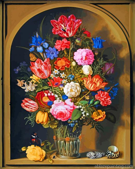 A Still Life Of Flowers In A Glass Beaker Paint By Numbers.jpg
