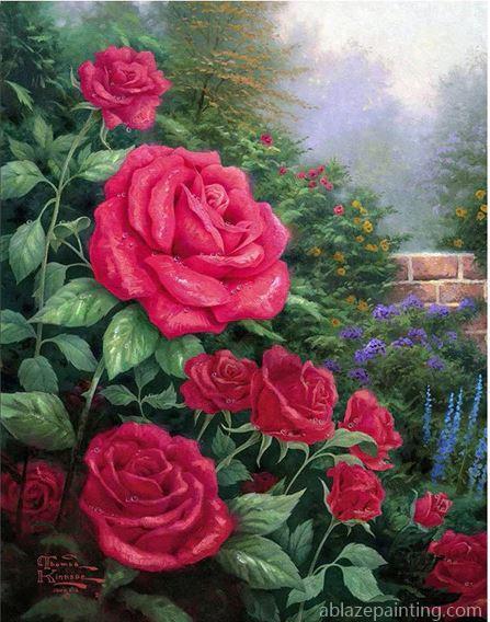 Pink Roses In Garden Paint By Numbers.jpg