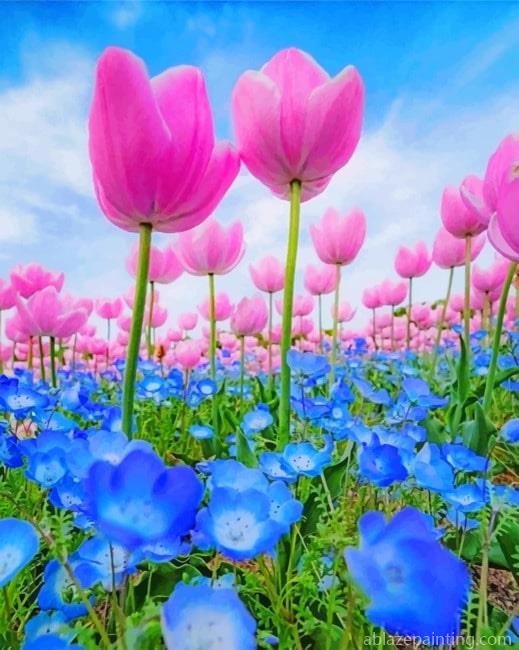 Blue And Pink Flowers Paint By Numbers.jpg
