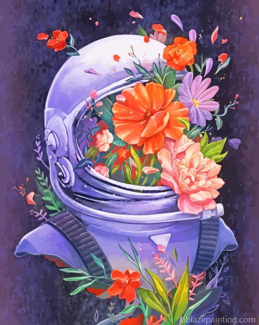 Astronaut With Flowers New Paint By Numbers.jpg