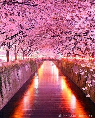 Cherry Blossoms Park Paint By Numbers.jpg