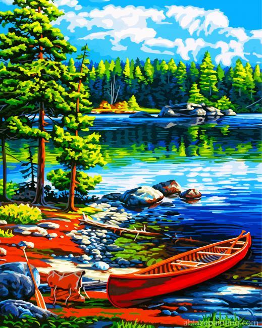 Canoe By Lake Paint By Numbers.jpg
