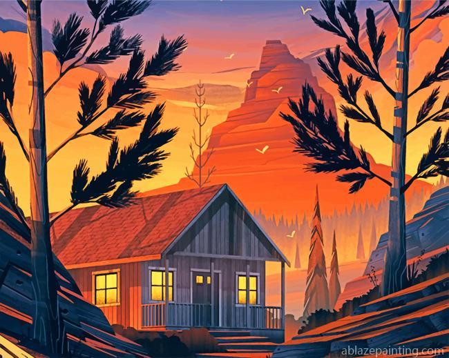 Forest Cabin Illustration Paint By Numbers.jpg