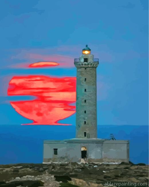Red Moon Lighthouse Paint By Numbers.jpg