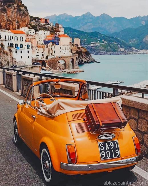 Vintage Car In Amalfi Coast Paint By Numbers.jpg