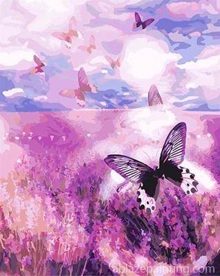 Butterflies In Purple Field Paint By Numbers.jpg