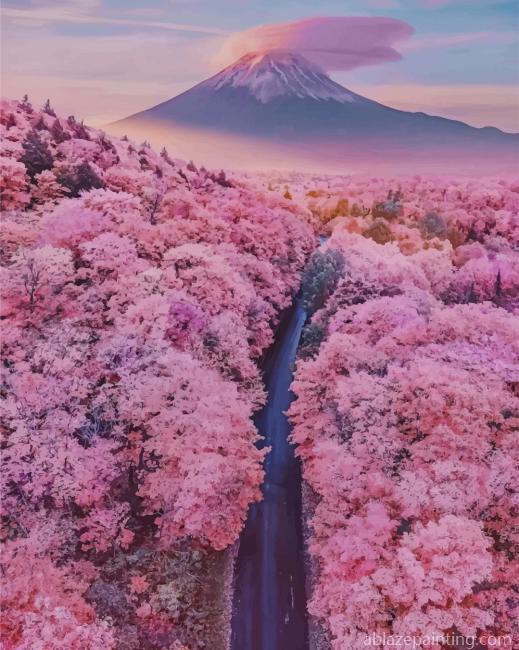 Mt Fuji With Cherry Blossoms New Paint By Numbers.jpg