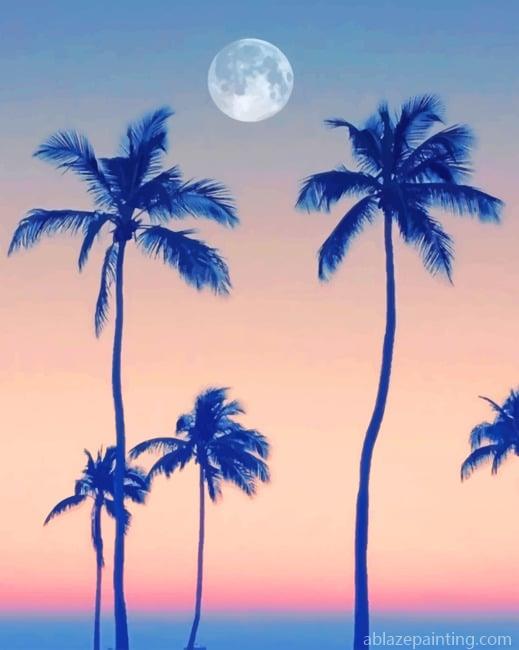 Palm Trees With Moon New Paint By Numbers.jpg