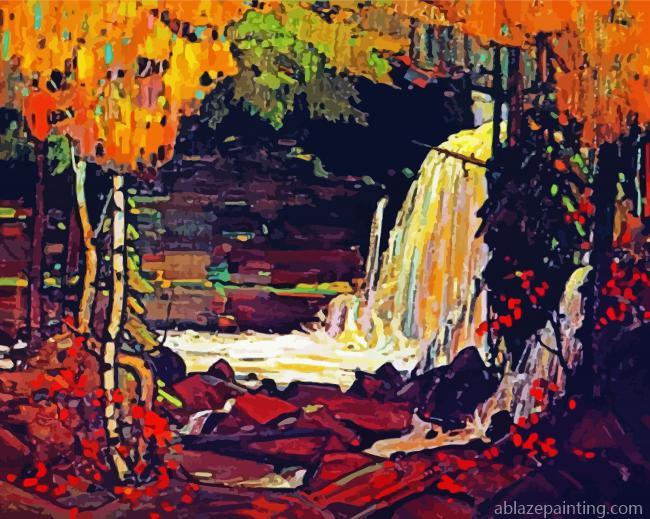 Woodland Waterfall By Tom Thomson Paint By Numbers.jpg