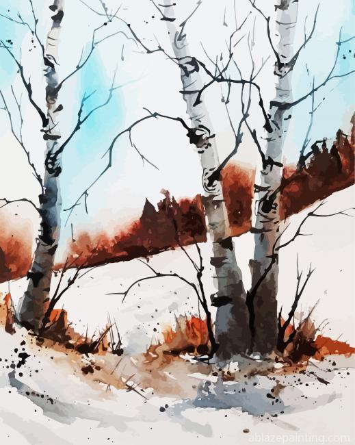 Aesthetic Birches In Winter Paint By Numbers.jpg