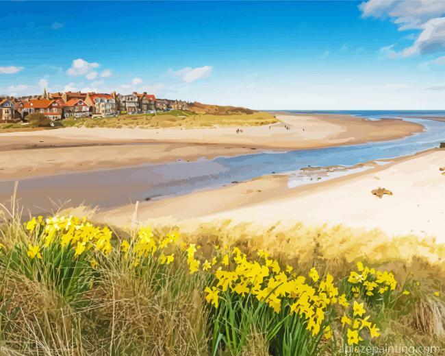 Alnmouth Beach England Paint By Numbers.jpg