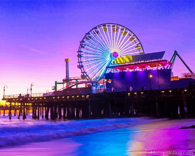Santa Monica Pier At Sunset Paint By Numbers.jpg