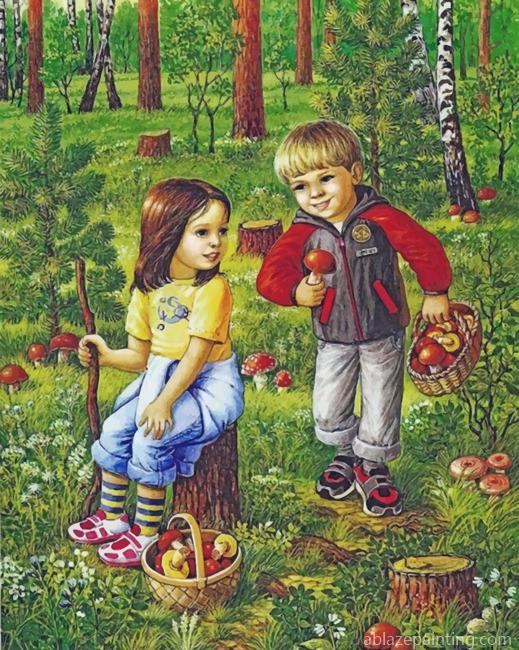 Siblings In The Forest Paint By Numbers.jpg