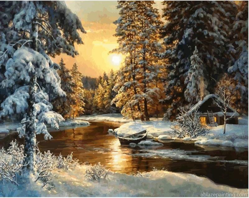 Snowfall Forest Landscape Paint By Numbers.jpg
