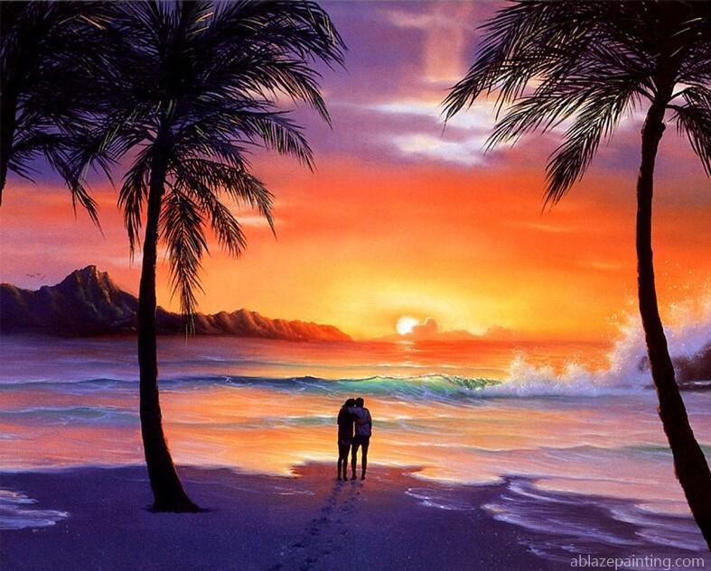 Lovers In Beach Sunset Landscape Paint By Numbers.jpg