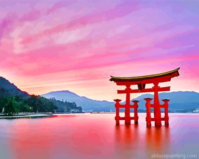 Itsukushima Shrine At Sunset Paint By Numbers.jpg