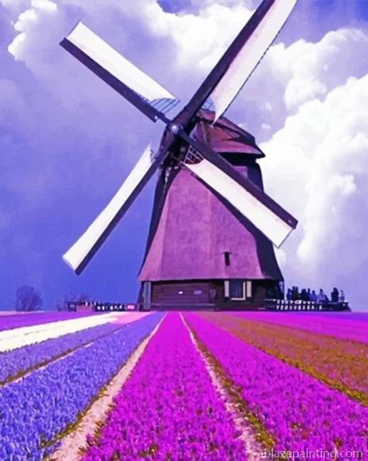Purple Field And Windmill Landscape Paint By Numbers.jpg
