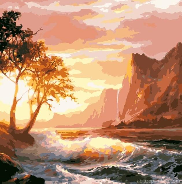 Sunset Mountain And Sea Paint By Numbers.jpg