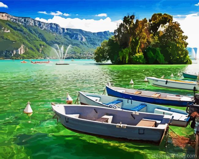 Annecy Lake Boats Paint By Numbers.jpg