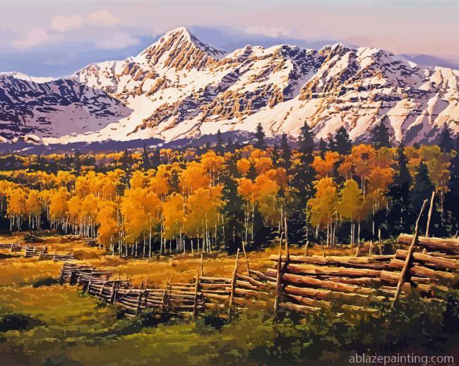 Mountains And Birch Trees Landscape Paint By Numbers.jpg