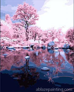 Reflection Of Pink Woods Landscape Paint By Numbers.jpg