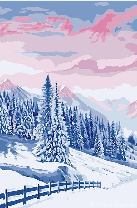 Snow Tundra Trees Landscape Paint By Numbers.jpg