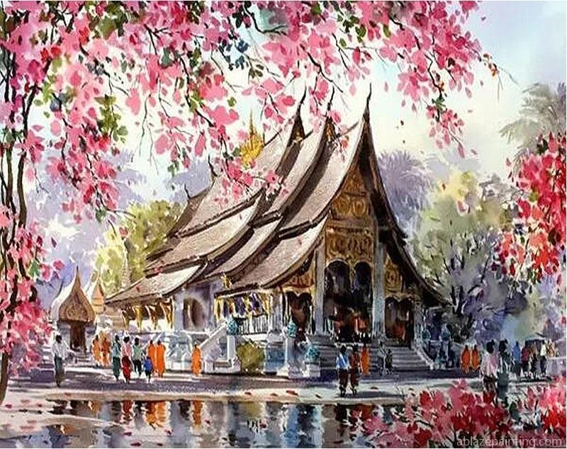 Cherry Blossom Temple Landscape Paint By Numbers.jpg