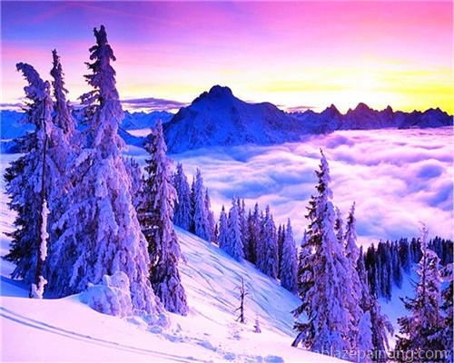 Snowy Mountain Scene Landscape Paint By Numbers.jpg