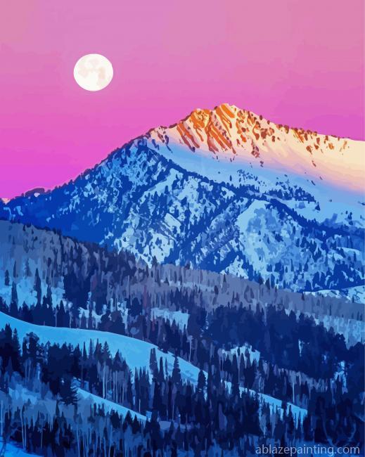 Utah Snowy Mountains Paint By Numbers.jpg