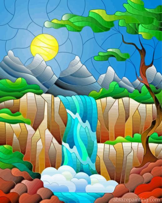 Stained Glass Waterfall Paint By Numbers.jpg