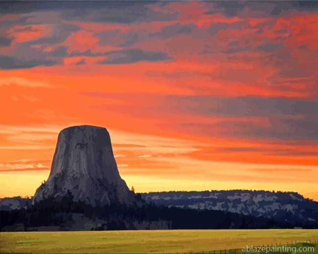Devils Tower At Sunset Paint By Numbers.jpg