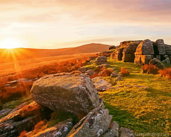 Dartmoor National Park At Sunset Paint By Numbers.jpg