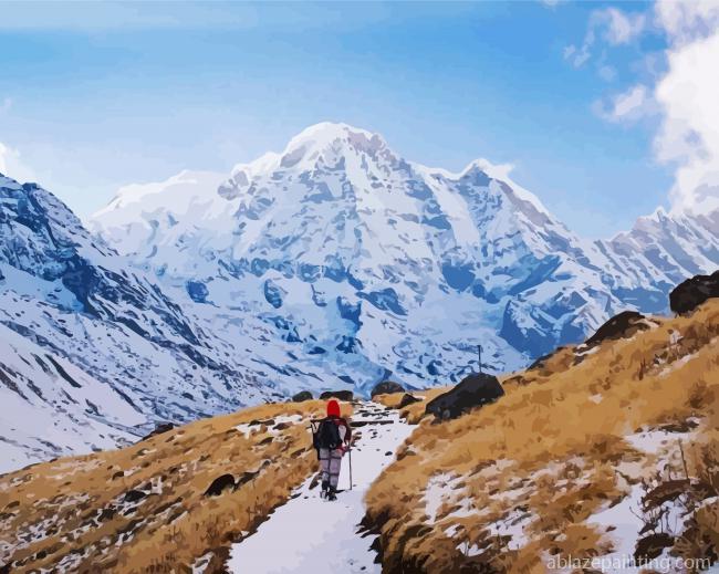 Annapurna Mountains Hiking Paint By Numbers.jpg
