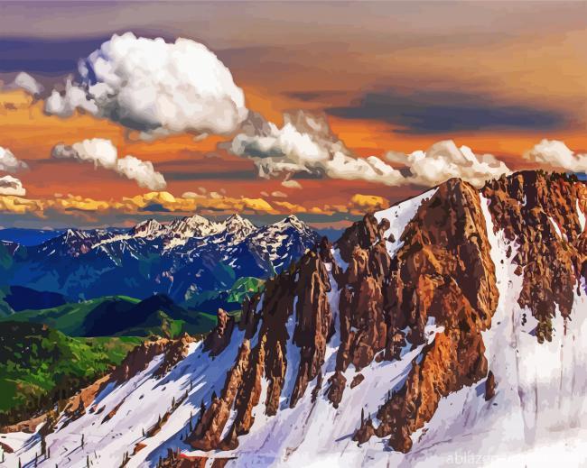 Aesthetics Utah Snowy Mountains Paint By Numbers.jpg