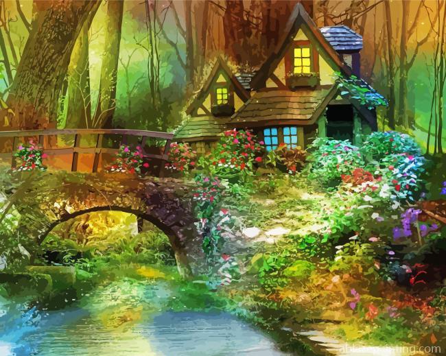 Mystical Forest And House Paint By Numbers.jpg