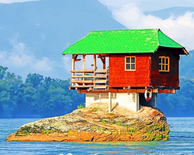 House In The Middle Of A Lake Landscapes Paint By Numbers.jpg